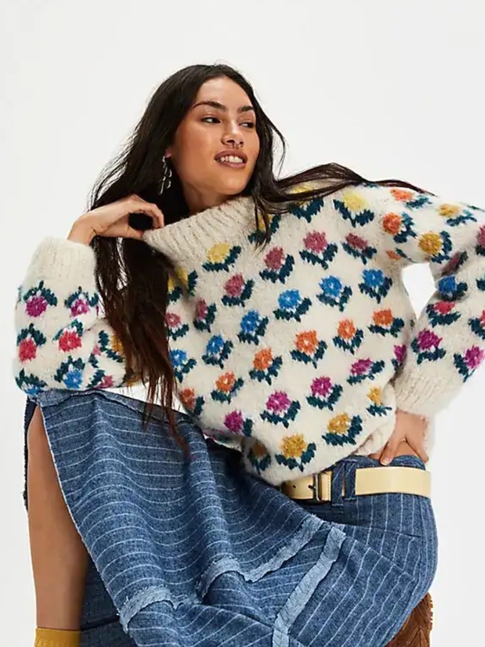 Frantic by Andrea Venturini Magnolia Floral Sweater